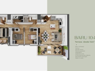 Apartamento de 3 Habitaciones con Terraza Zona 11 - Image 3