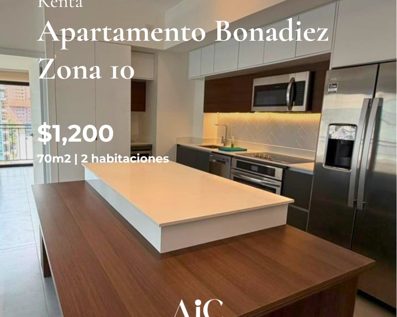 APARTAMENTO AMPLIO Y MUY BIEN UBICADO 2 HABITACIONES ZONA 10 EDIF. BONADIEZ