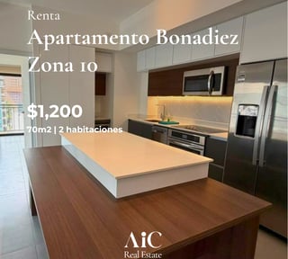 APARTAMENTO AMPLIO Y MUY BIEN UBICADO 2 HABITACIONES ZONA 10 EDIF. BONADIEZ