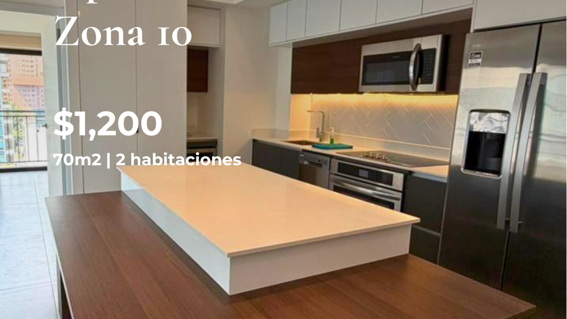 APARTAMENTO AMPLIO Y MUY BIEN UBICADO 2 HABITACIONES ZONA 10 EDIF. BONADIEZ