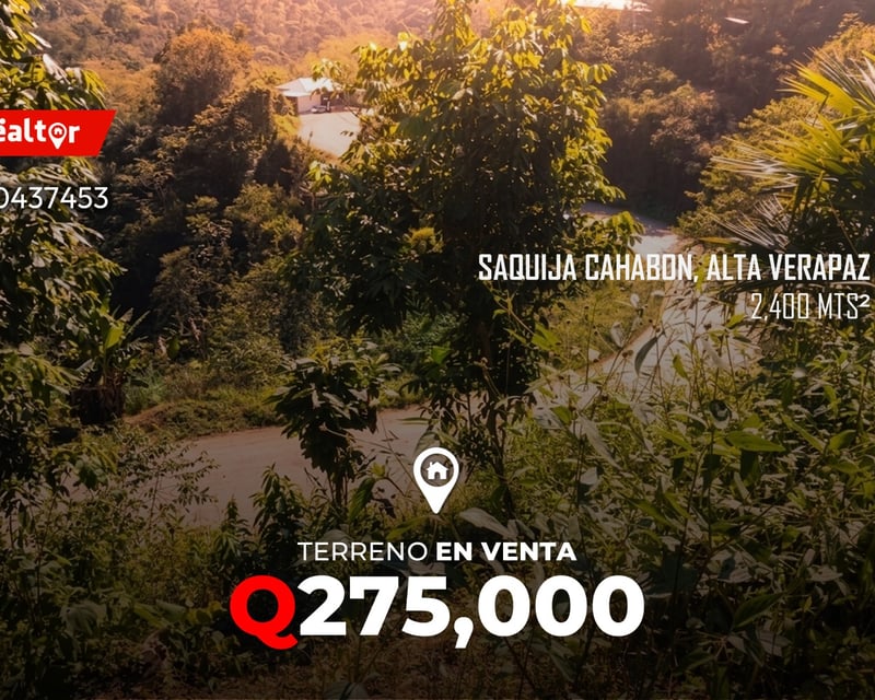 Terreno en venta en Saquija Cahabon, Alta Verapaz 