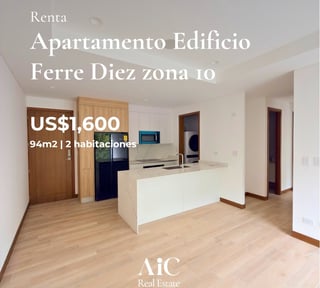 APTO. EN RENTA ZONA. 10 2 HABITACIONES EDIFICIO FERRE DIEZ
