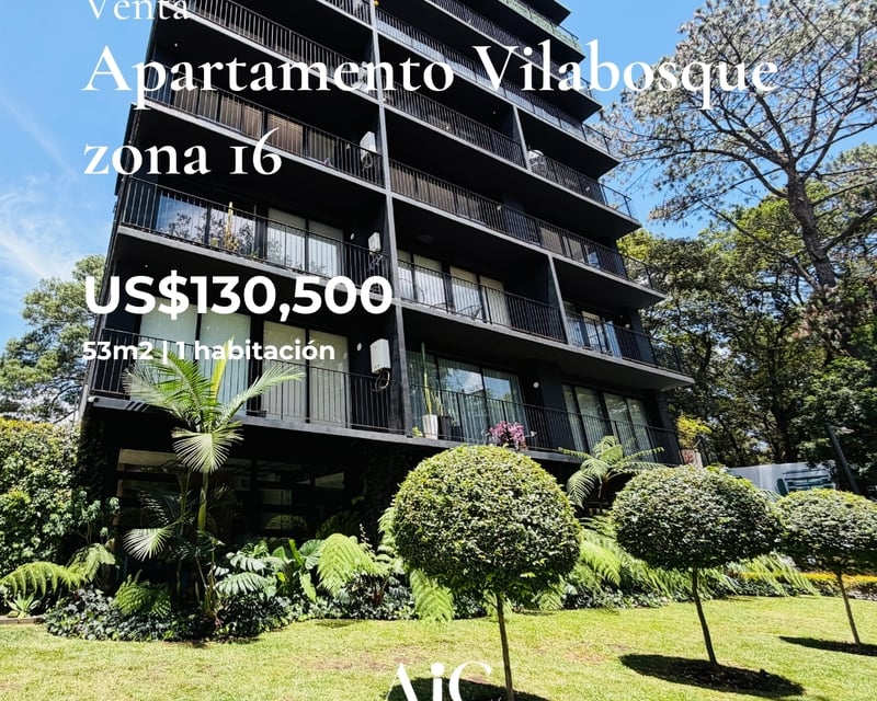 APARTAMENTO EN VENTA, EDIFICIO VILABOSQUE 53 MTS2, 1 DORMITORIO, ZONA 16