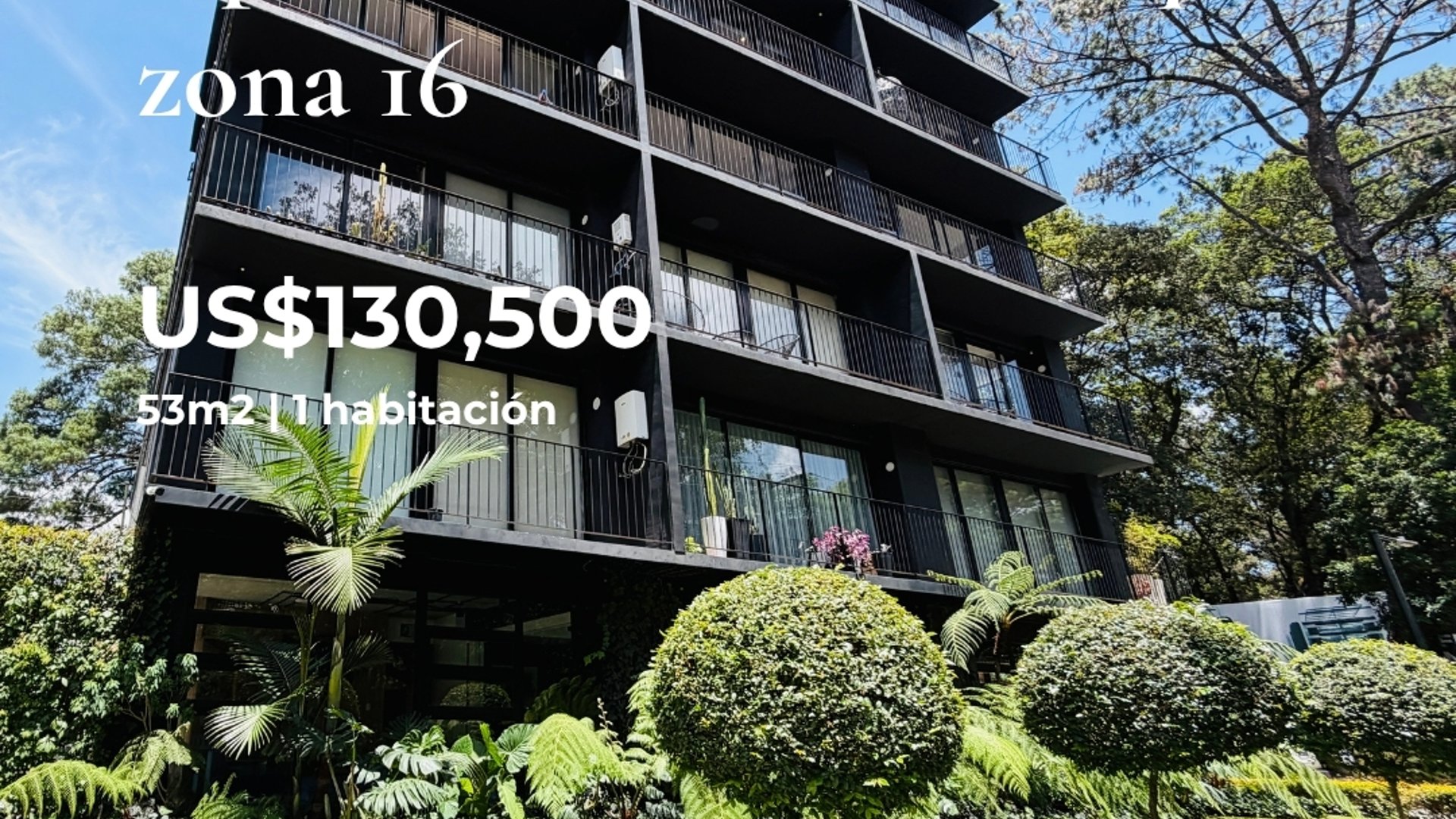 APARTAMENTO EN VENTA, EDIFICIO VILABOSQUE 53 MTS2, 1 DORMITORIO, ZONA 16