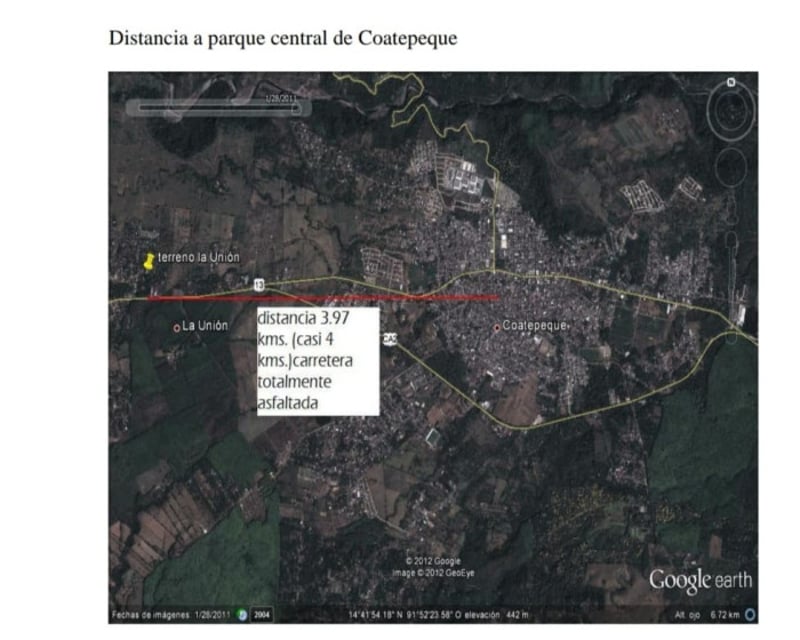 Venta de Terreno en Aldea La Unión Coatepeque