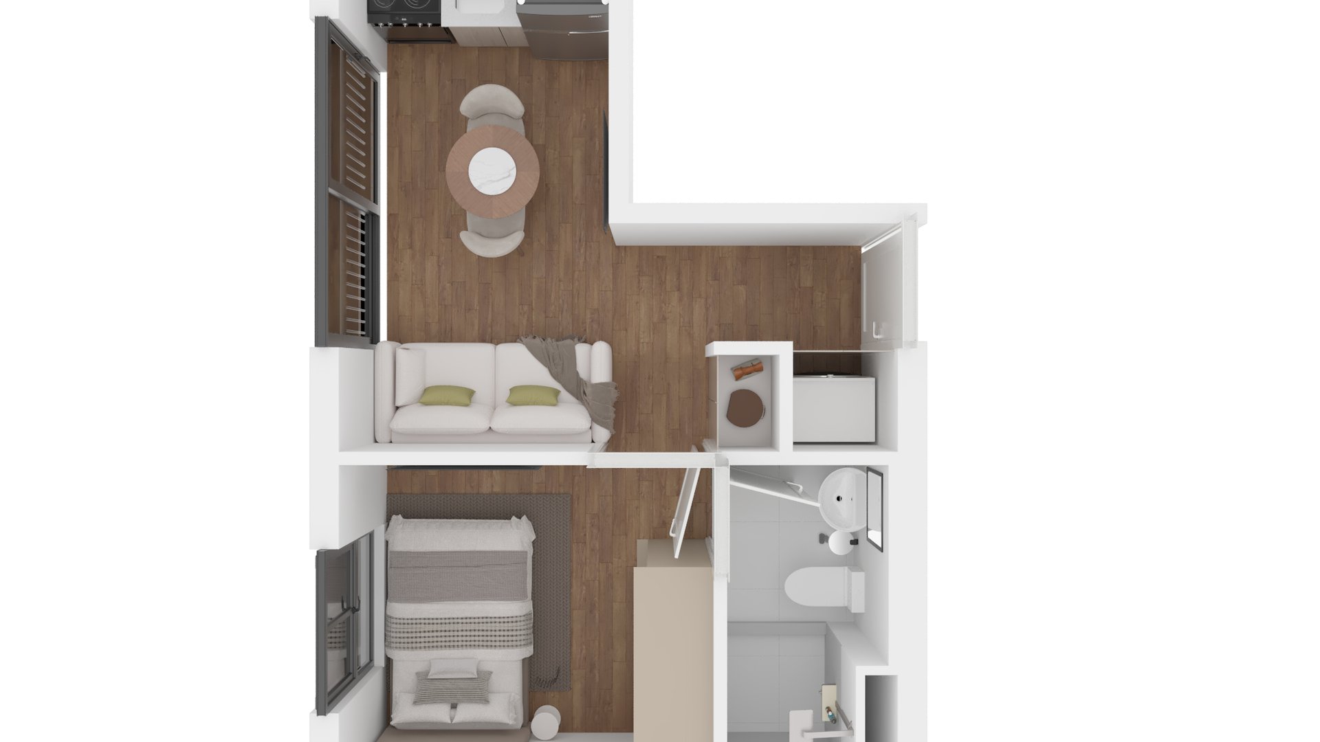 Acacias 13, apartamentos en planos de 1 habitación en, zona 13 - Miniatura 5