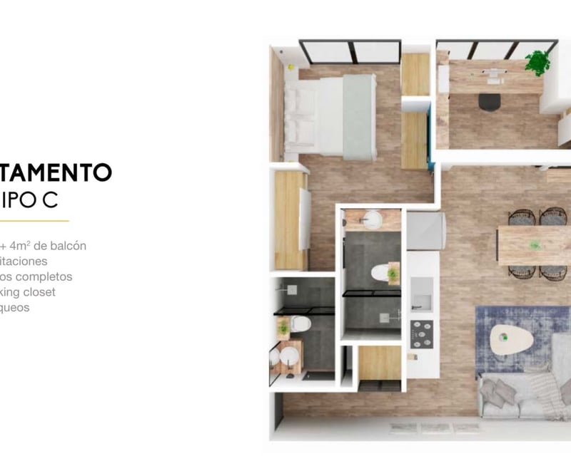 Venta de apartamento amueblado, ideal AIRBNB 2 dorms zona 10 