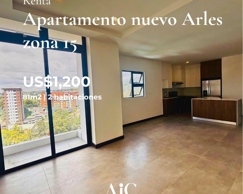 APARTAMENTO NUEVO EN RENTA 2 DORMITORIOS, ARLES ZONA 15