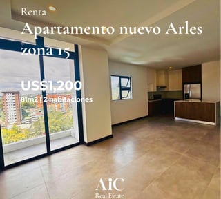 APARTAMENTO NUEVO EN RENTA 2 DORMITORIOS, ARLES ZONA 15