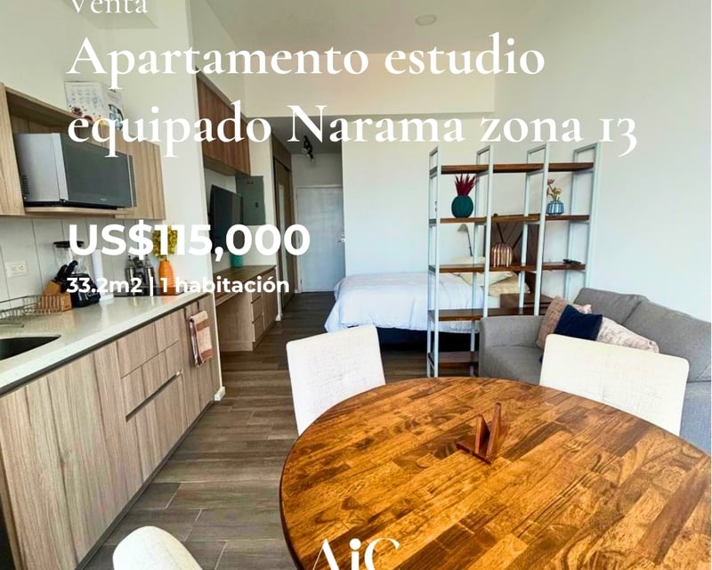 APARTAMENTO ESTUDIO EN VENTA EQUIPADO 1 HABITACIÓN, NARAMA ZONA 13