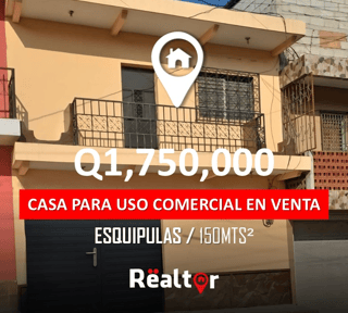 Casa en Venta para uso comercial en Esquipulas, Depto. Chiquimula
