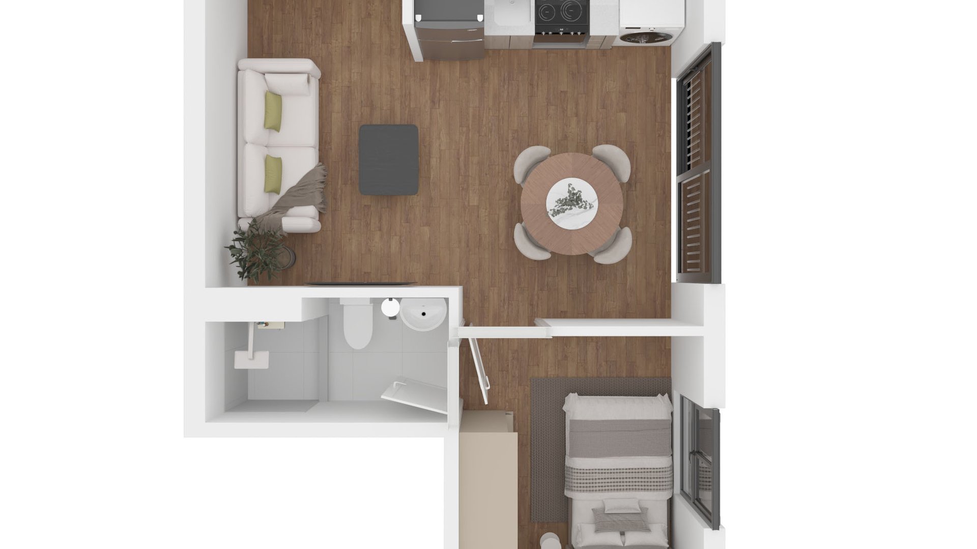 Acacias 13, apartamentos en planos de 1 habitación en, zona 13 - Miniatura 10