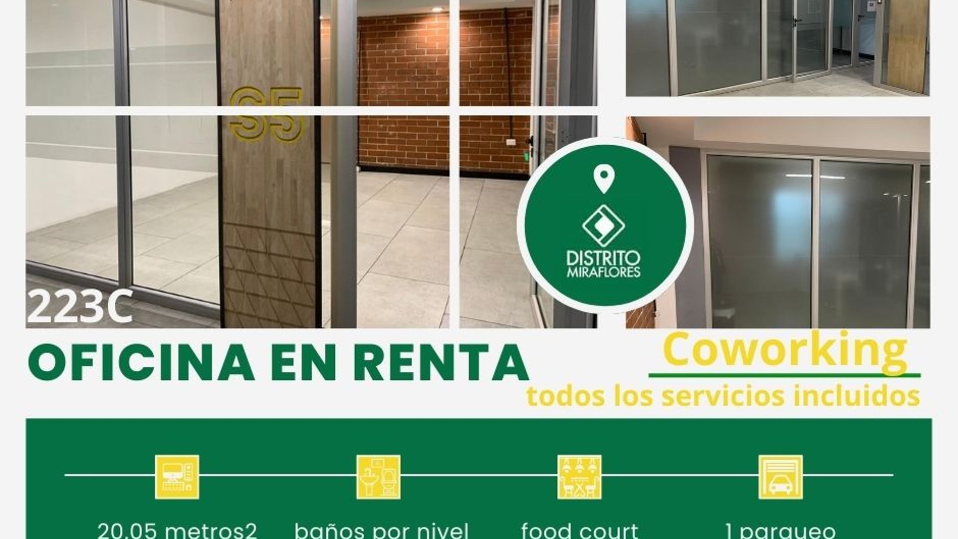 Office for Rent in Zona 11 Guatemala City: 20.05 m², Parking - $735 USD