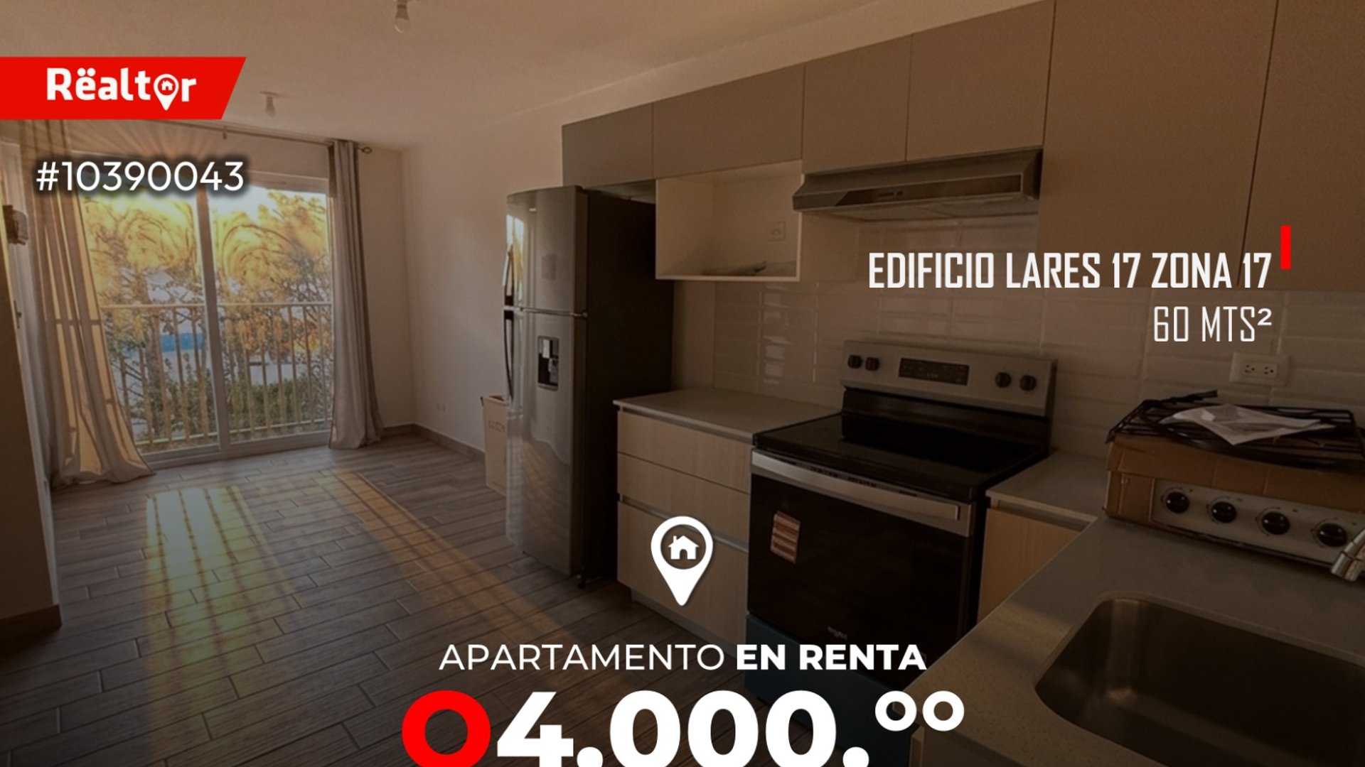 Apartamento en renta en edificio Lares 17 zona 17