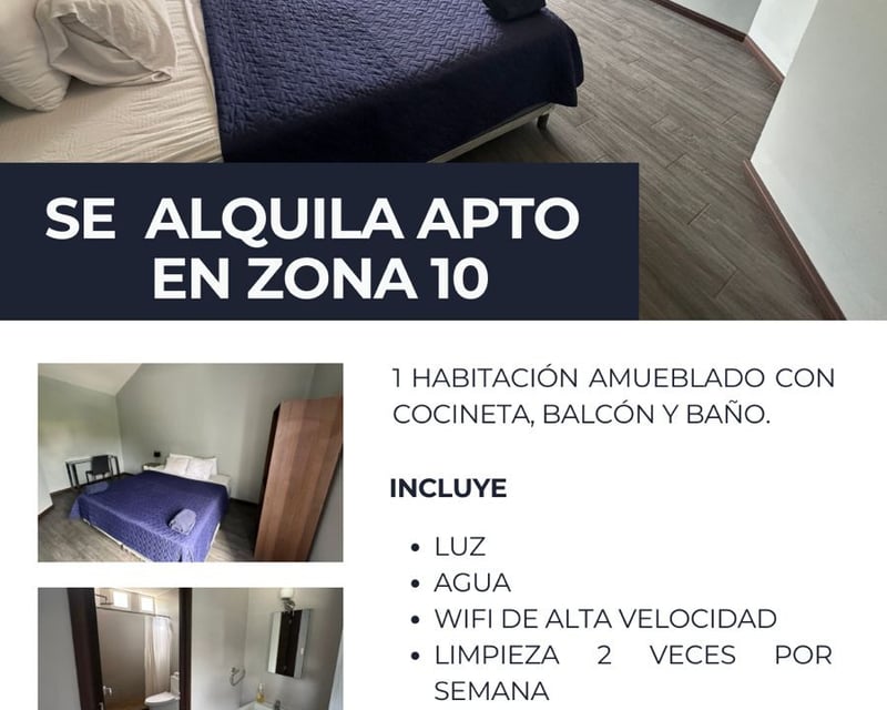 Apartamento en Alquiler en zona 10