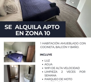 Apartamento en Alquiler en zona 10