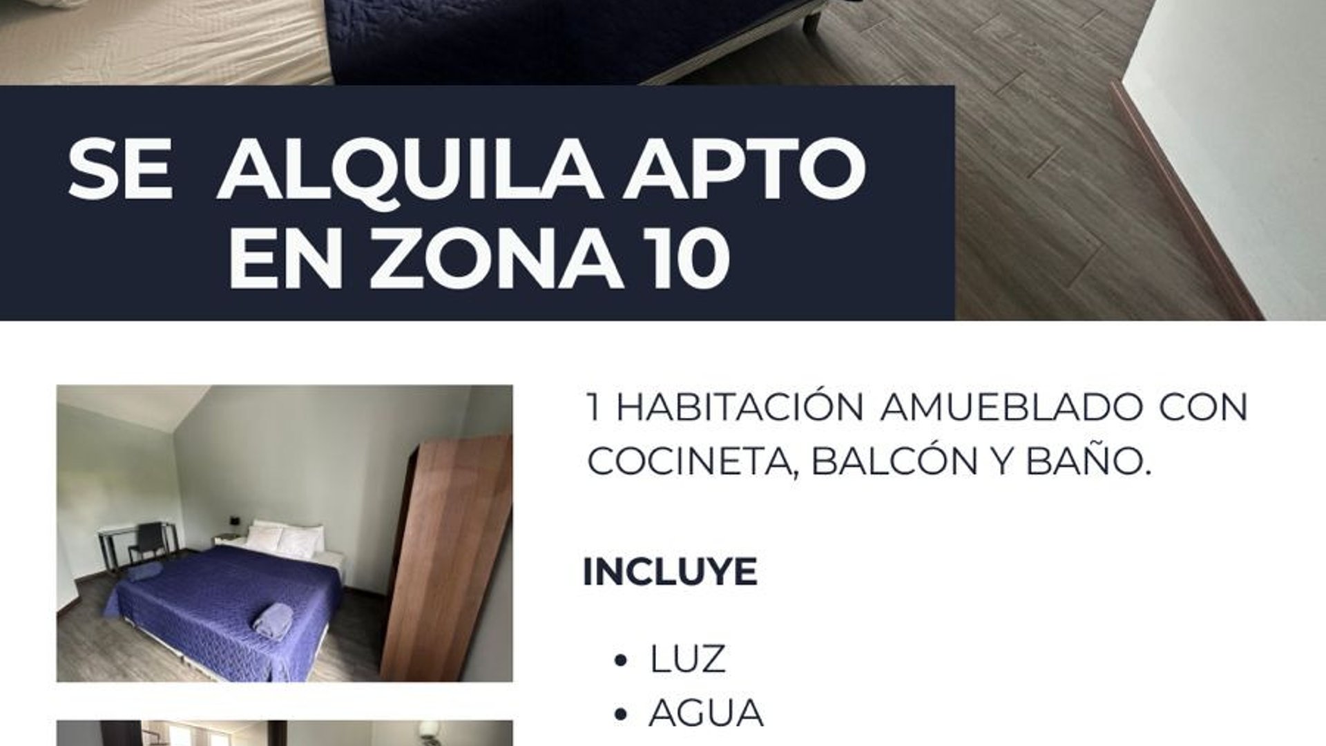Apartamento en Alquiler en zona 10