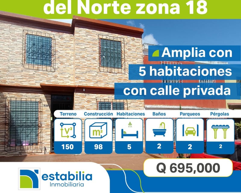 Casa en venta en Pinares del Norte, zona 18.
