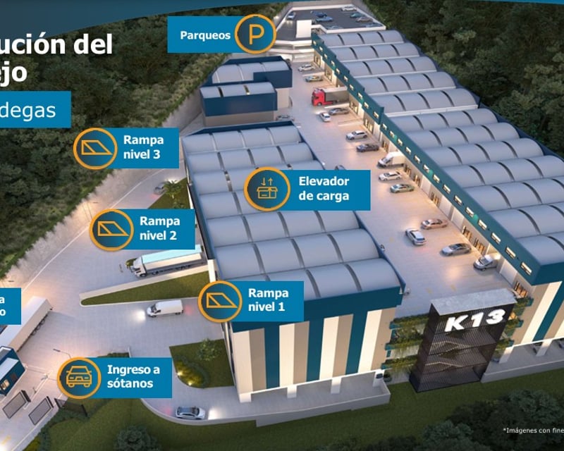 Ofibodega en venta en KM 13 CAES con Mezanine y 3 Parqueos Ref-5854