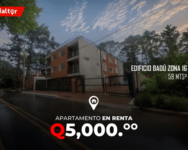 Apartamento en Renta en Edificio Badú, zona 16
