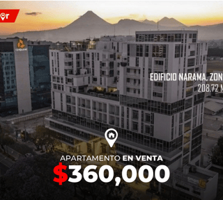 Apartamento de 2 niveles en Venta en Edificio Narama, zona 13