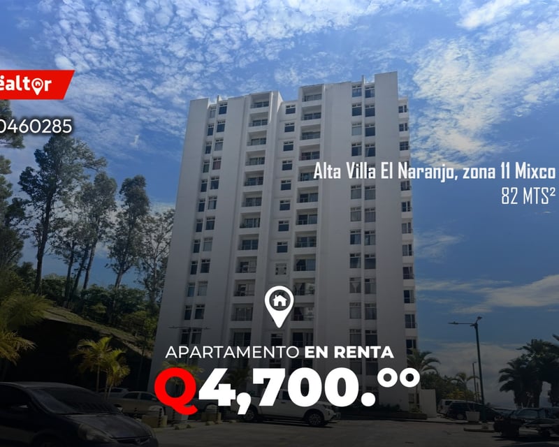 Apartamento en renta en Alta Villa El Naranjo, zona 11 mixco 