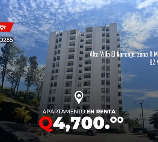 Apartamento en renta en Alta Villa El Naranjo, zona 11 mixco 