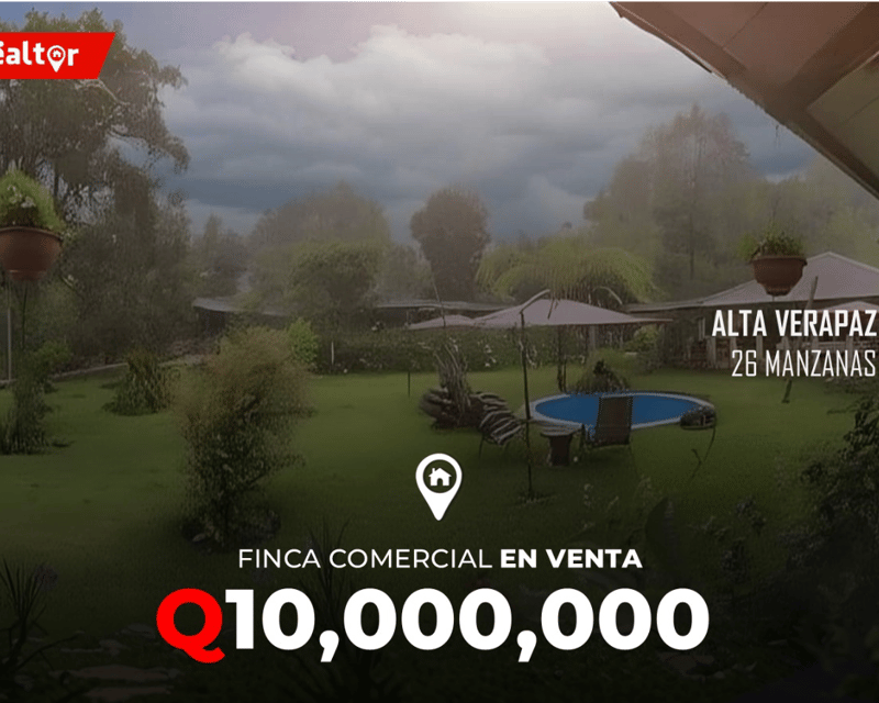 Finca comercial 26 manzanas en Venta en la Verapaces 
