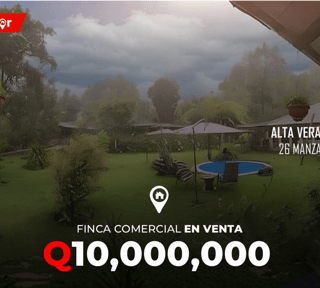 Finca comercial 26 manzanas en Venta en la Verapaces 
