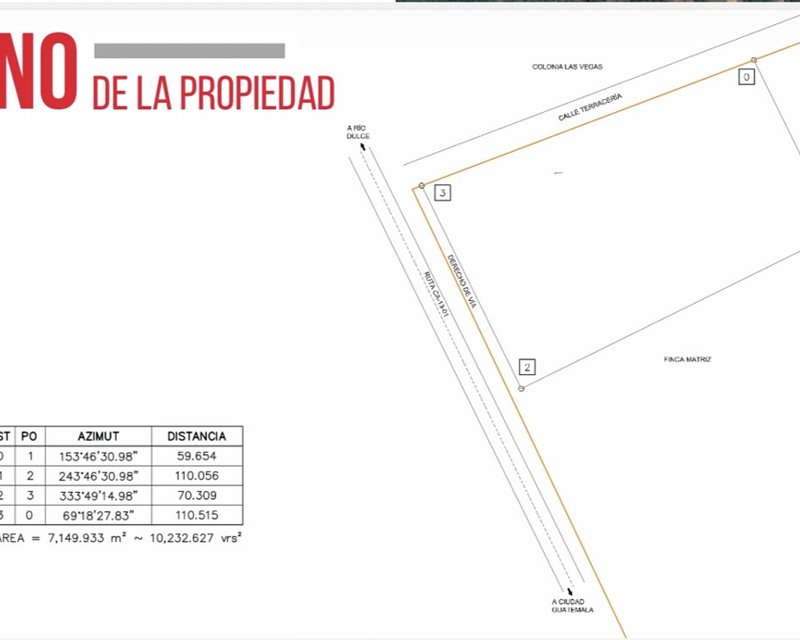 Predio Comercial en Renta en Ruta a Río Dulce