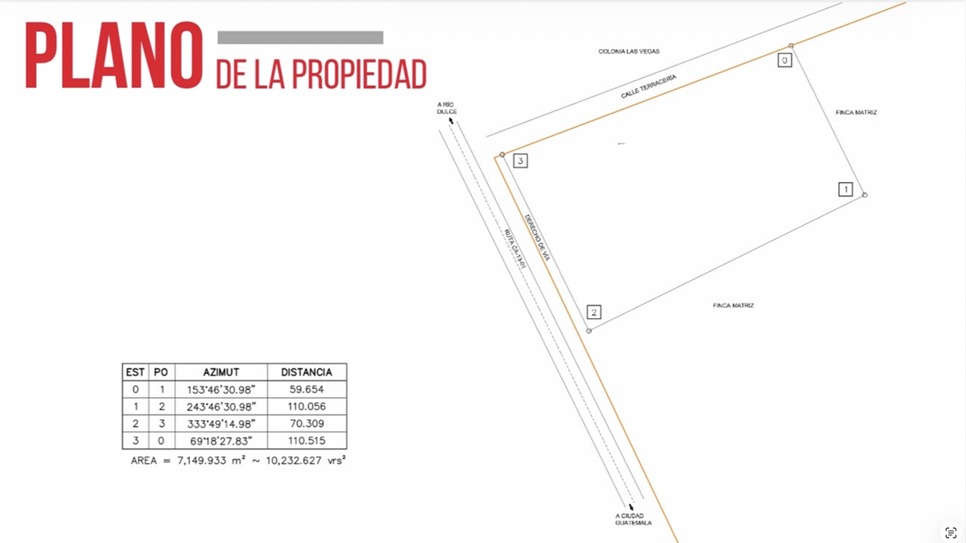 Predio Comercial en Renta en Ruta a Río Dulce