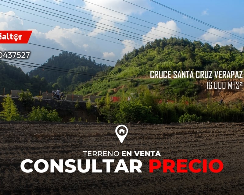 Terreno en venta en Cruce Santa Cruz Verapaz 