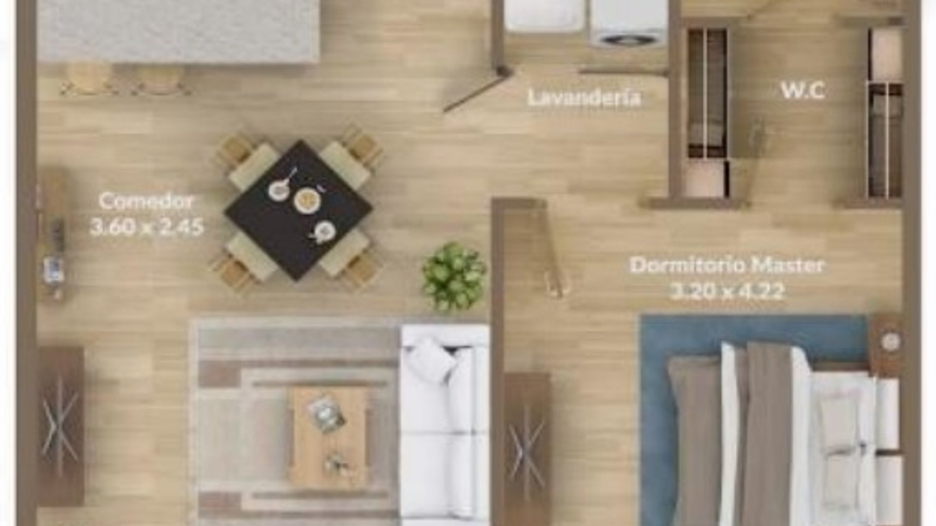 Apartamento en venta 1 habitación zona 15 