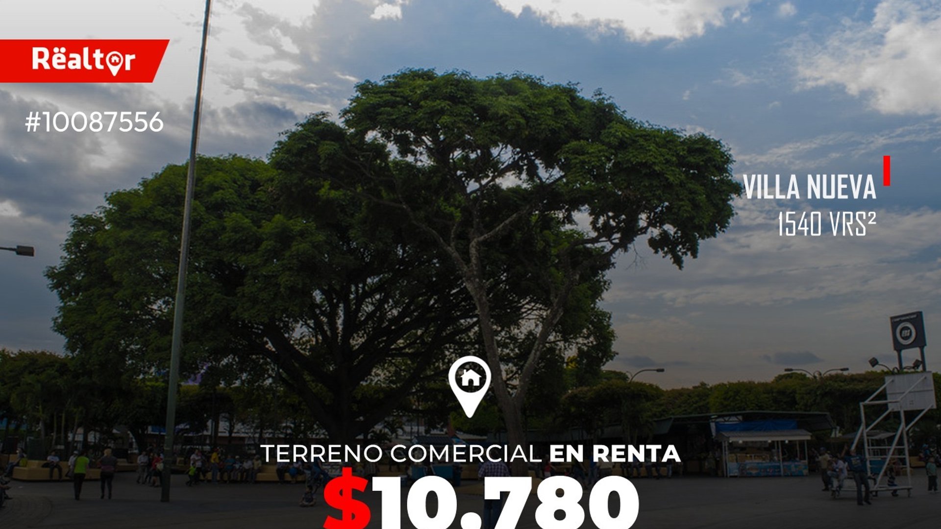 Terreno comercial en renta a una cuadra del parque de Villa Nueva