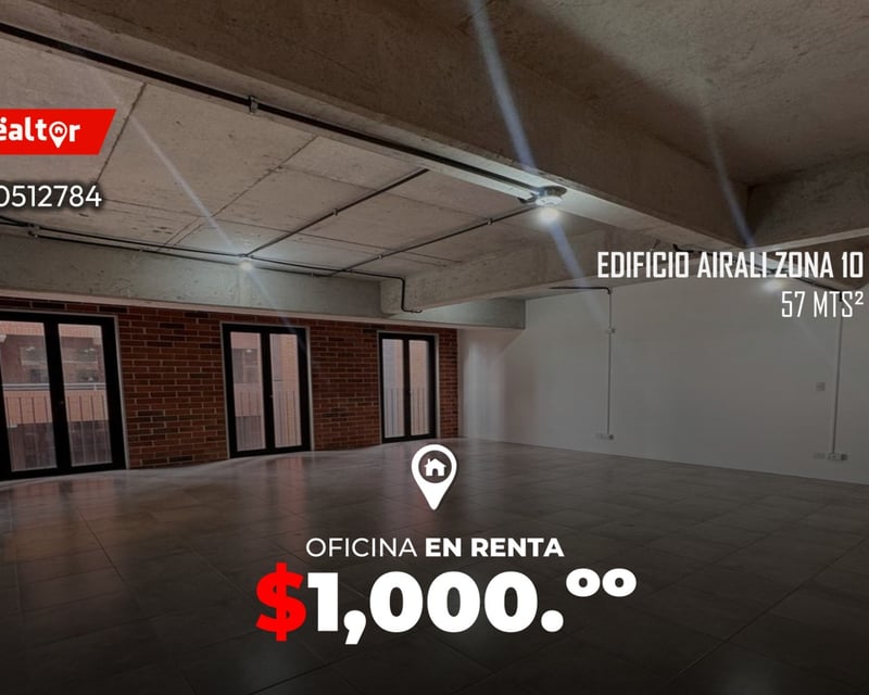 Oficina en renta en Edificio Airali zona 10