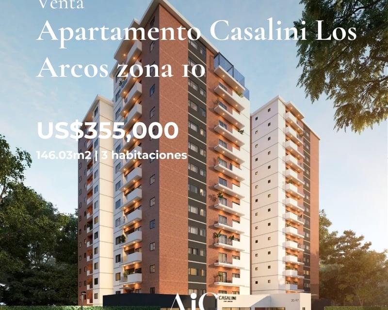 APARTAMENTO EN VENTA POR CESIÓN DE DERECHOS CASALINI LOS ARCOS, ZONA 10
