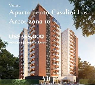 APARTAMENTO EN VENTA POR CESIÓN DE DERECHOS CASALINI LOS ARCOS, ZONA 10