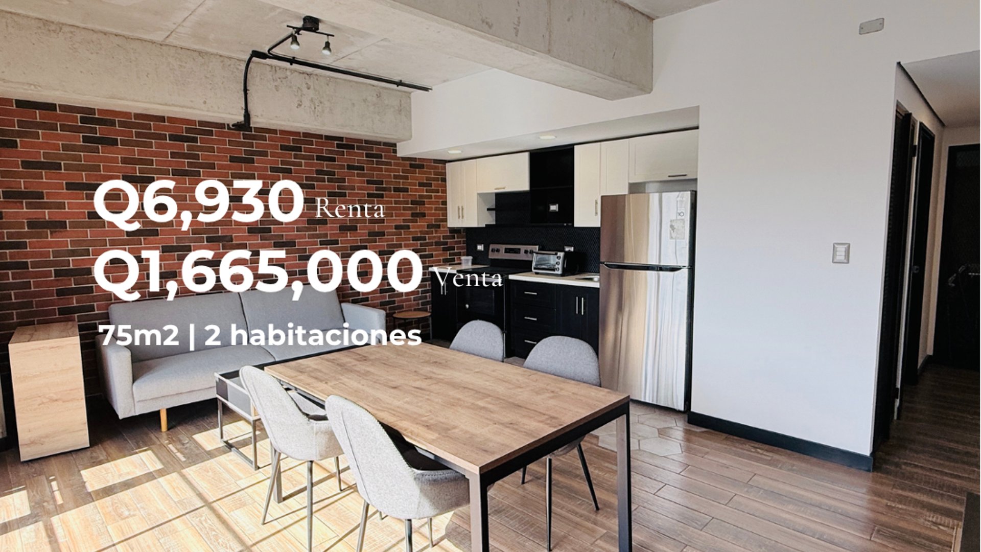 APARTAMENTO AMPLIO Y MODERNO  2 HABITACIONES ZONA 14 EDIF. ZOE