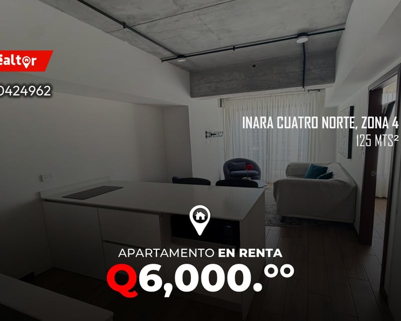 Apartamento en renta en Inara Cuatro Norte, Zona 4