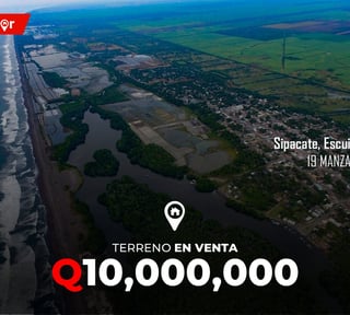 Terreno en venta Sipacate Escuintla 
