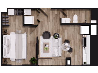 Apartamento de 1 habitación en Zona 10 - 3