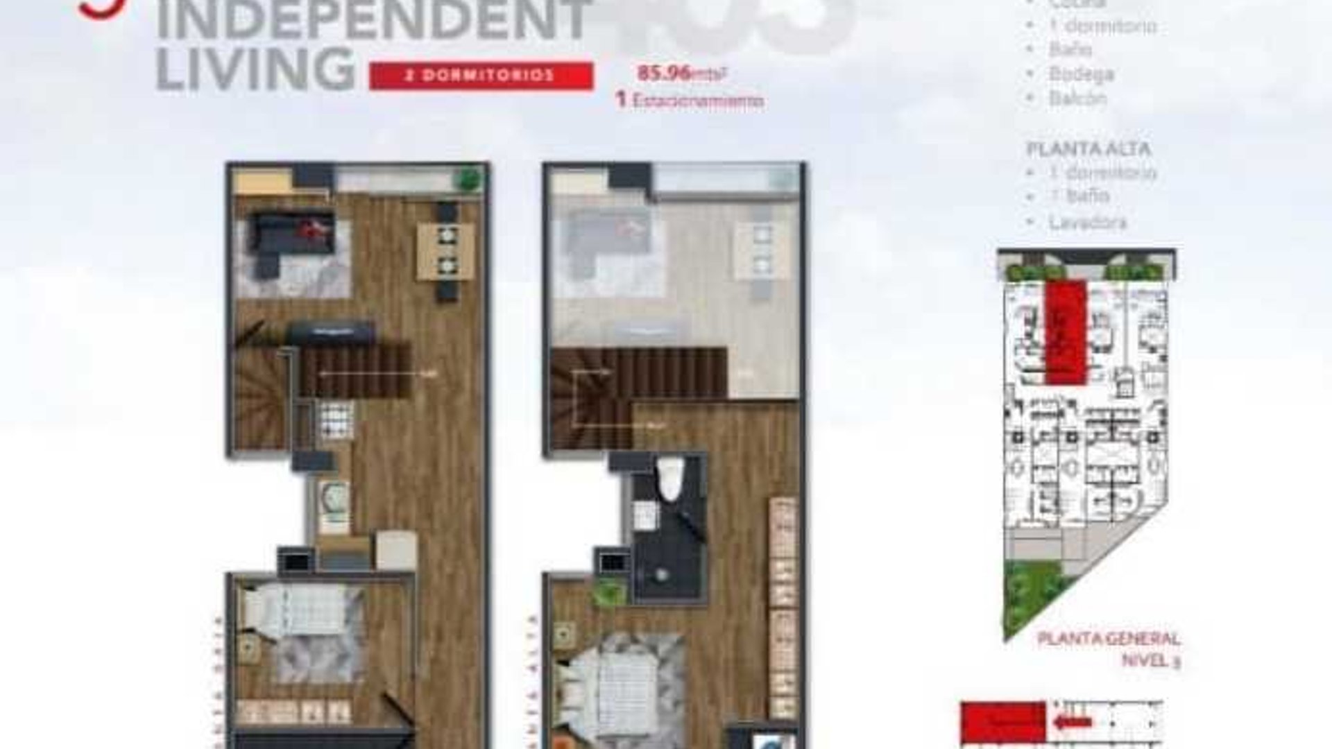 Vendo  lindo apartamento en CASA 5 de doble altura 2 habitaciones - Miniatura 2
