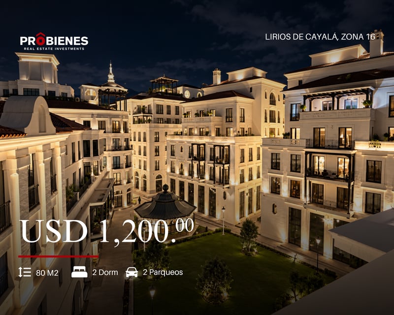 Apartamento de 2 habitaciones en Lirios de Cayalá zona 16
