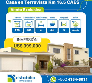 Casa en venta km. 16.5 Carretera a El Salvador, Residenciales Terravista