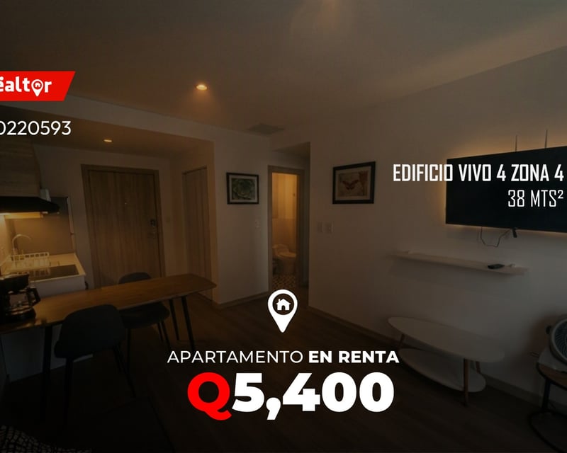 Apartamento en renta en Edificio Vivo 4 zona 4