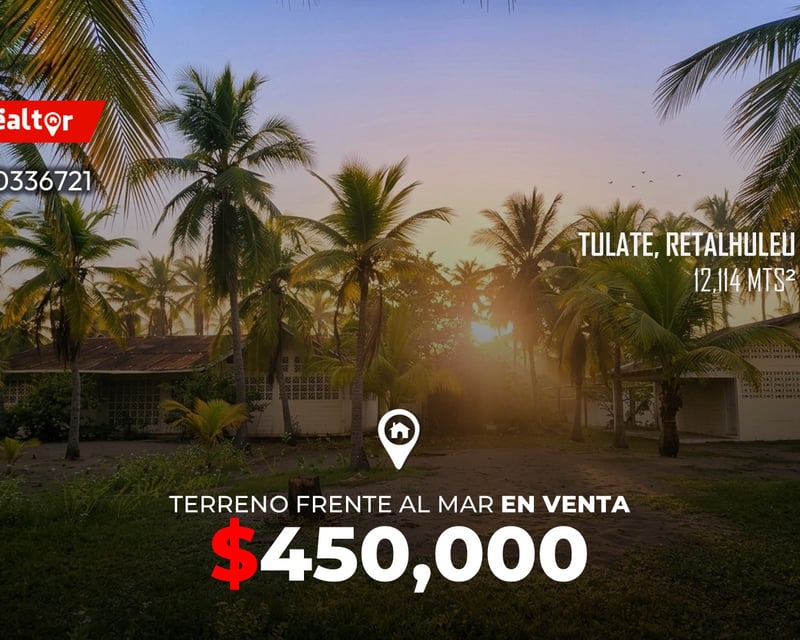 Terreno en venta Frente al mar Tulate, Retalhuleu