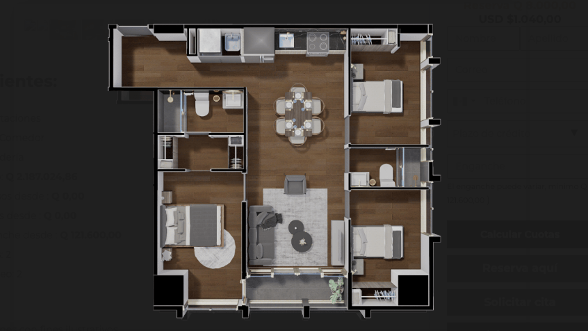 Apartamento para estrenar de 3 habitaciones en venta, Atarah zona 10