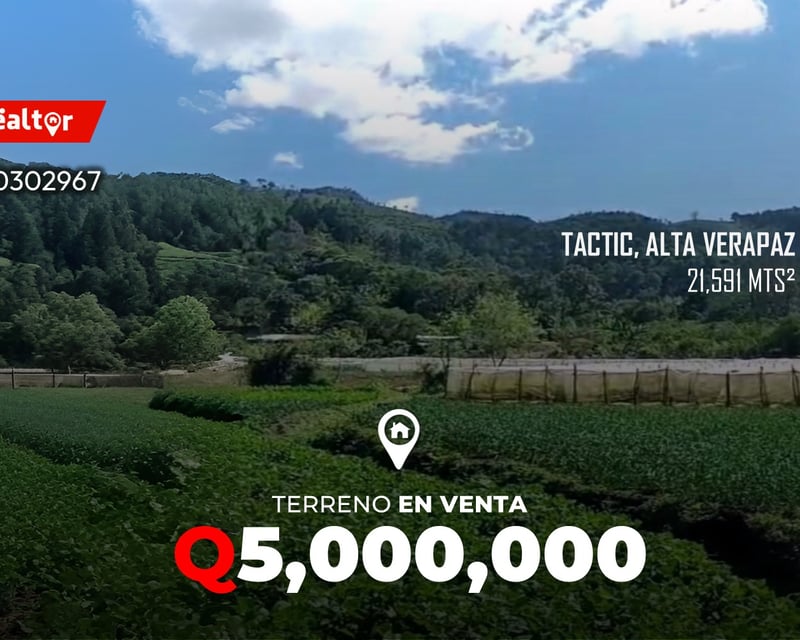 Terreno en venta en Tactic, Alta Verapaz