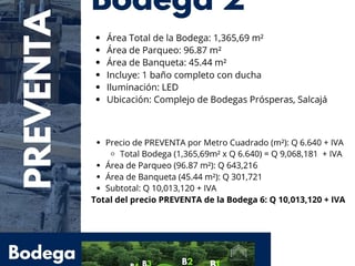 Venta de bodegas en Complejo Prósperas | Salcajá Quetzaltenango | 7 Bodegas diferentes tamaños - Image 19