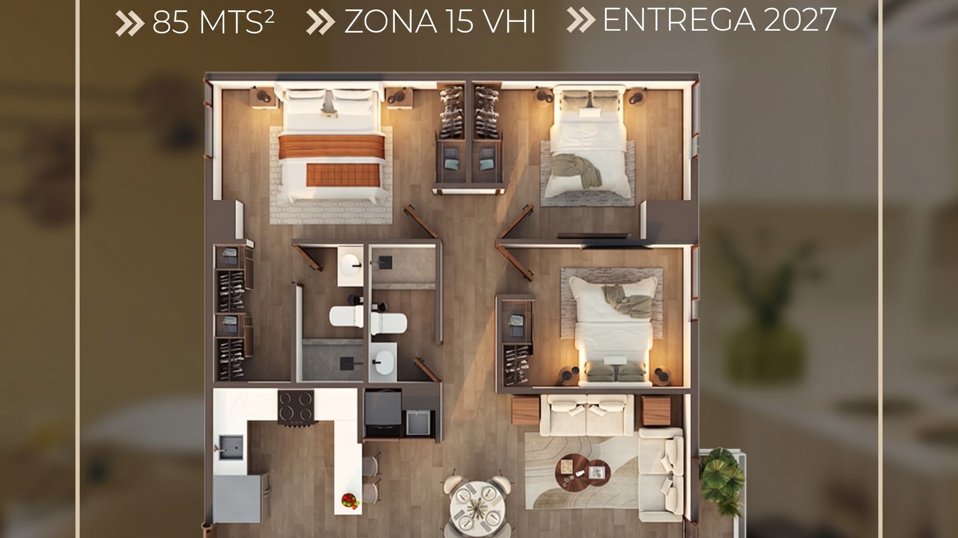Apartamento en venta de 3 habitación en zona 15 Vista Hermosa 1